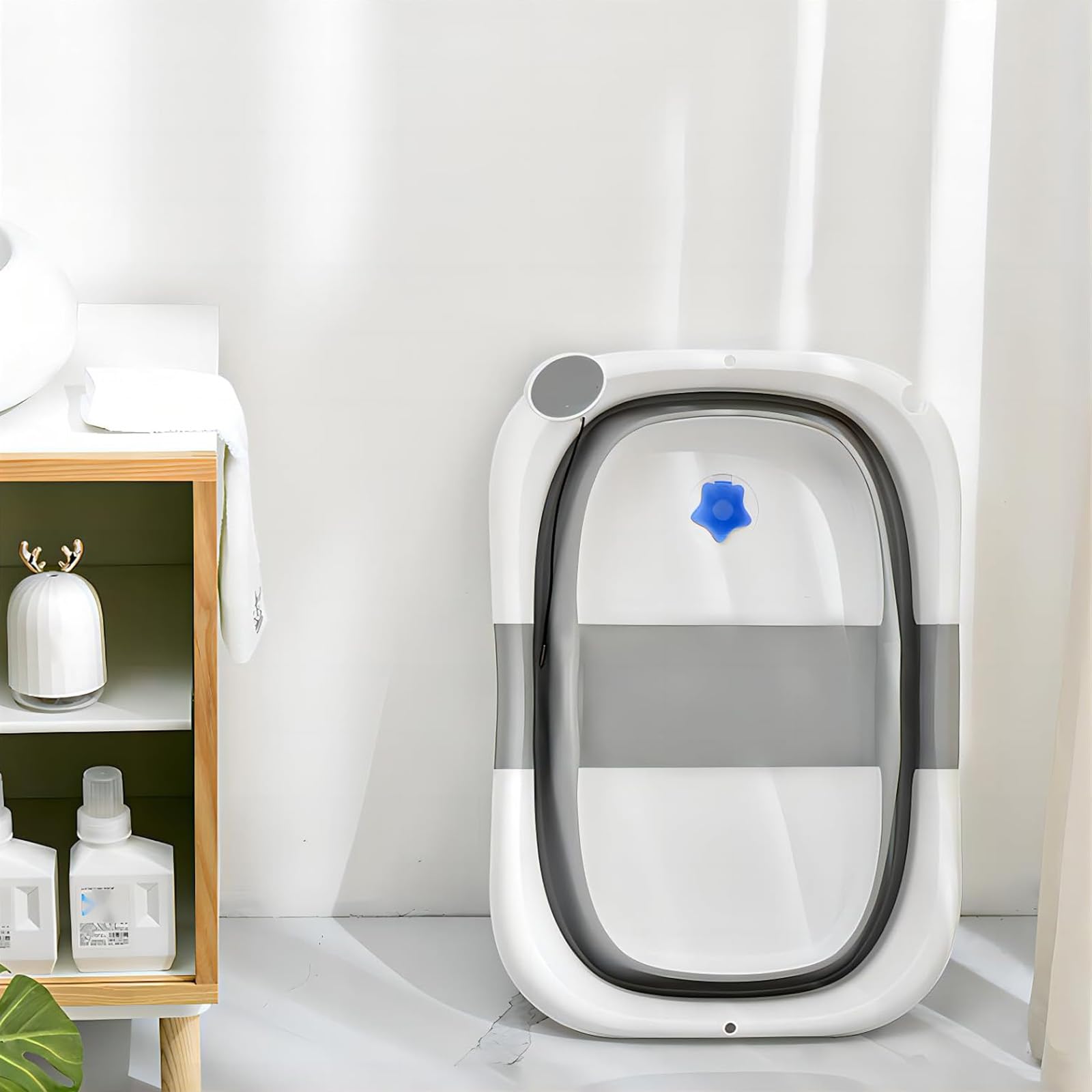 Piscina per Cani Pieghevole, Antiscivolo Vasca da Bagno, Portatile Animali Domestici Piscina Bagno per Gatti Vasca Cani Grandi e Piccoli Interna Pieghevole