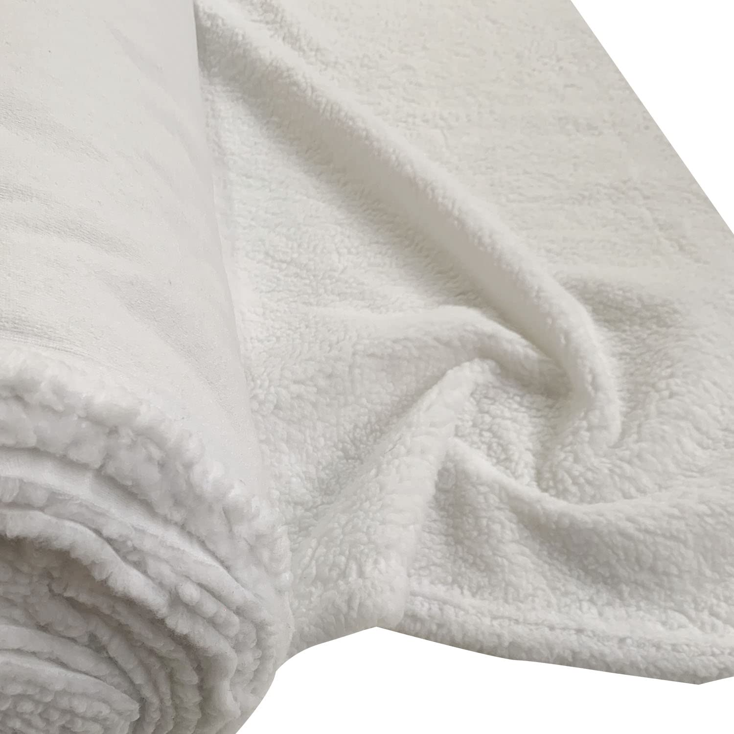 EU Fabrics Sherpa Fleece Fabric - Fluffy Supersoft Heated Blanket Bed Snuggle Material Thr...