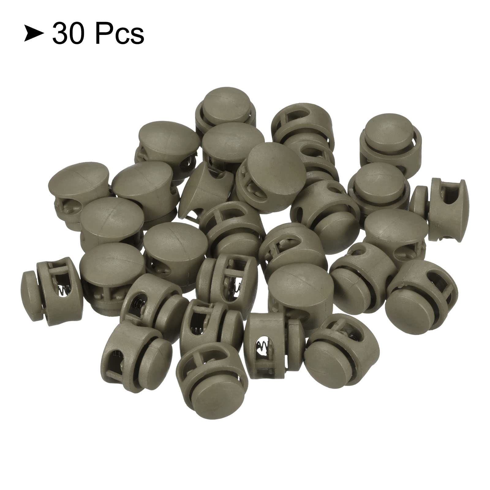 PATIKIL Cord Locks, 30 Pack Round Spring Toggle Stopper for Drawstring Bag Shoelaces Olive Drab, 17x16mm - Image 3