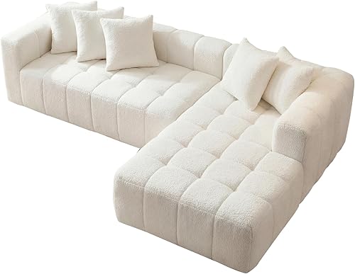 Miniatura 8 de GDFStudio Sofá modular de 4 plazas de 108 pulgadas, sofá modular con diván en forma de L, asiento profundo minimalista, sin huesos, sofás y sofás