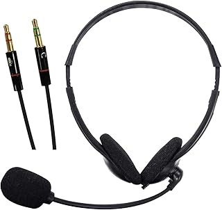 Maxell Headset with Adjustable Boom Mic and PC Adapter for VOIP/PC Gaming, Sound for Home Office use, Online Classes, Teams, and Zoom Meetings â€“ Black