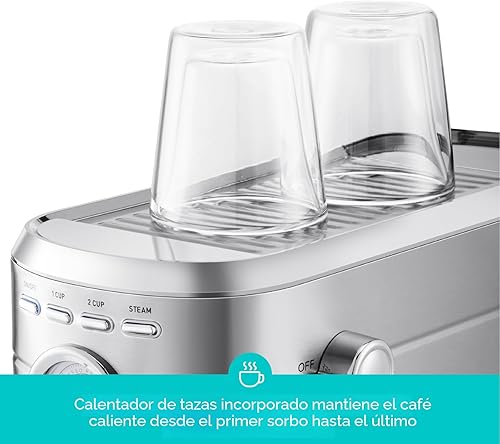 Miniatura 4 de CASABREWS CM5418 Máquina de café expreso de 20 bares, cafetera compacta con espumador de leche de vapor, cafetera de acero inoxidable con tanque