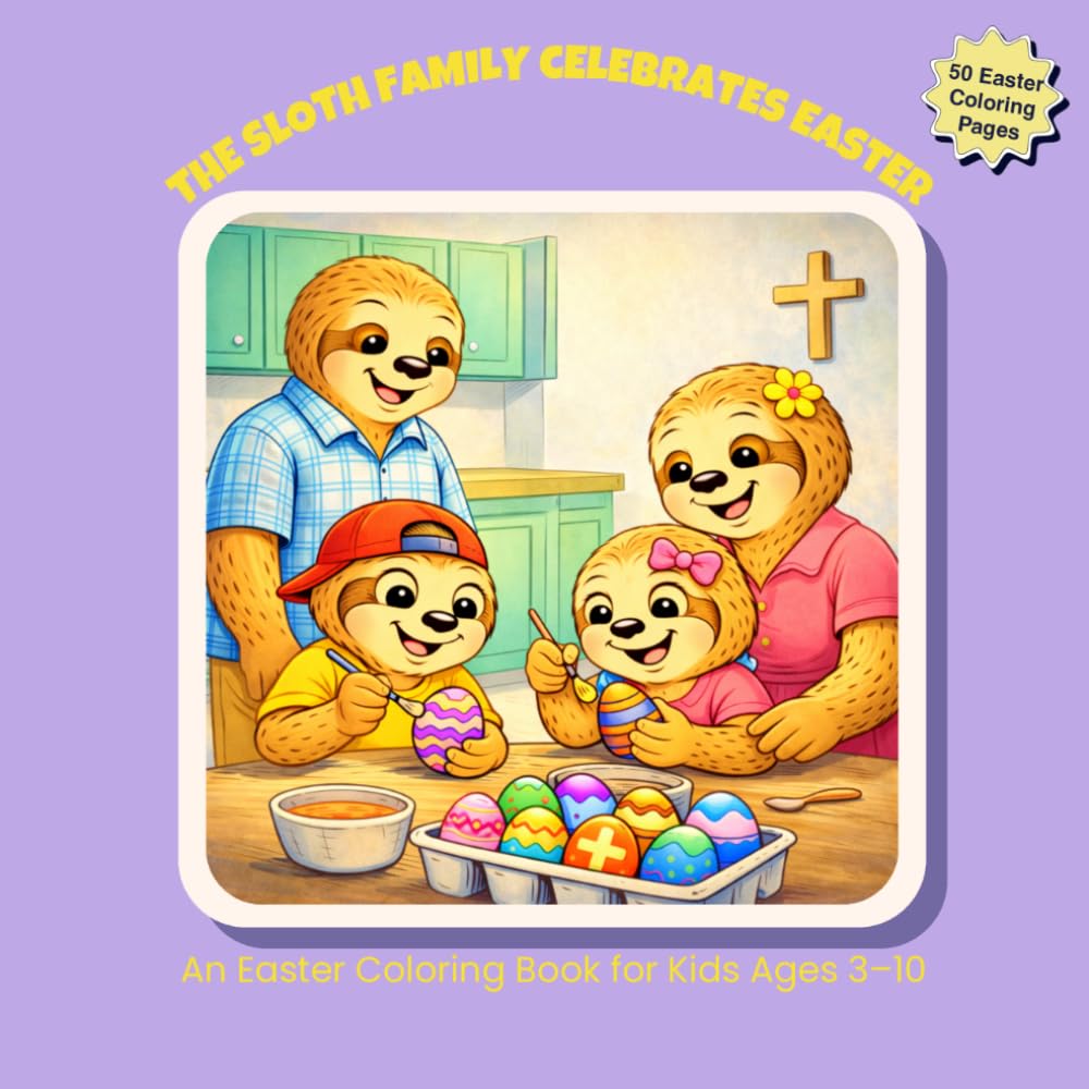 The Sloth Family Celebrates Easter: An Easter Coloring Book for Kids Ages 3–10