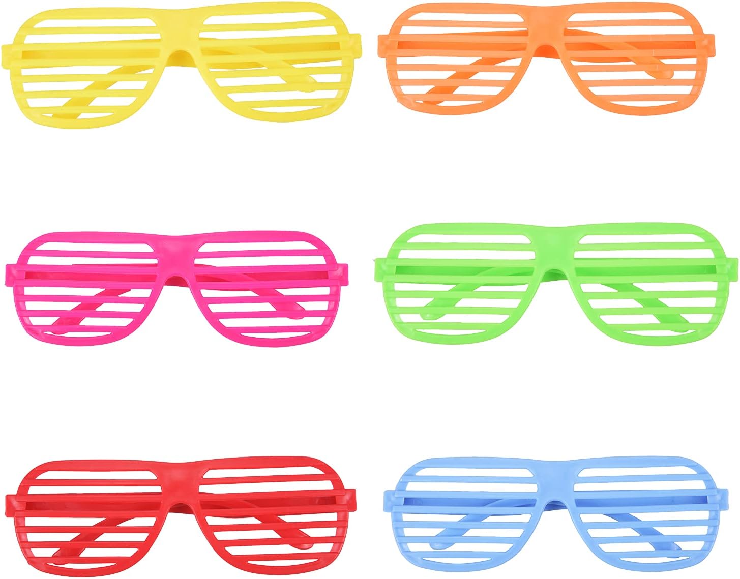 XNHIU Euvoym 80's Party Slotted Sunglasses Neon Color Shutter Glasses Bright Coloured Shutter Shades Sunglasses for Night Out Party 80s Decoration