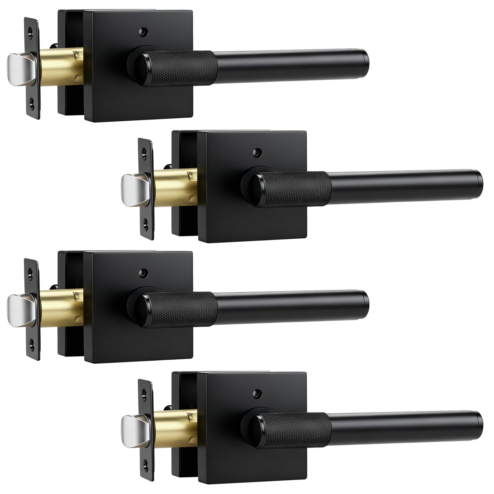 Golden Champagne Door Knobs - Modern Privacy Locks -13