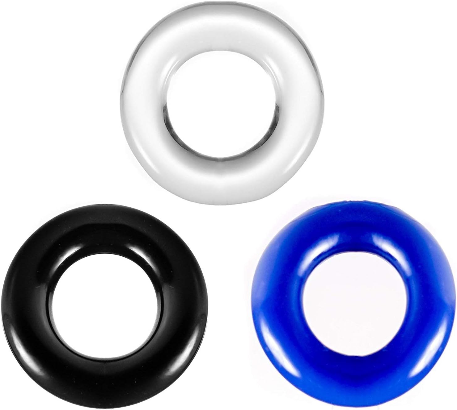 Set of 3 pcs Premium Quality Silicone Exercise Bands - Super Soft Time Delay Men Rings Three Color SE-3