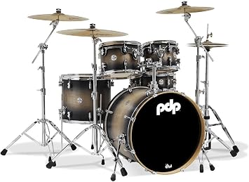 Pdp Concept Series 5Piece Maple Shell Pack W/ 22" Bass Drum & Chrome Hardware - Satin Charcoal Burst