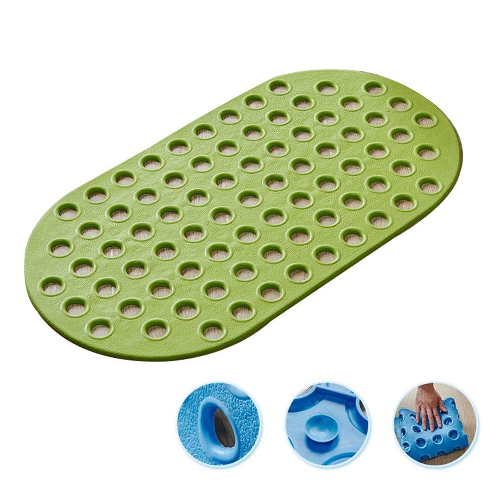 Alfombrilla de ducha antideslizante de madera, gruesa, ovalada, con ventosas, pedestal de ducha antideslizante para baño, almohadilla de ducha segura y resistente al agua