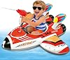 Inflatable Airplane Pool Floats, SGZIOO Inflatable Boat with Squirt Gun and Handle, Swimming Floats, Pool & Water Floating Toy, Summer Outdoor Games Beach Toys, Ride-on Plane Swim Ring for Water Parks