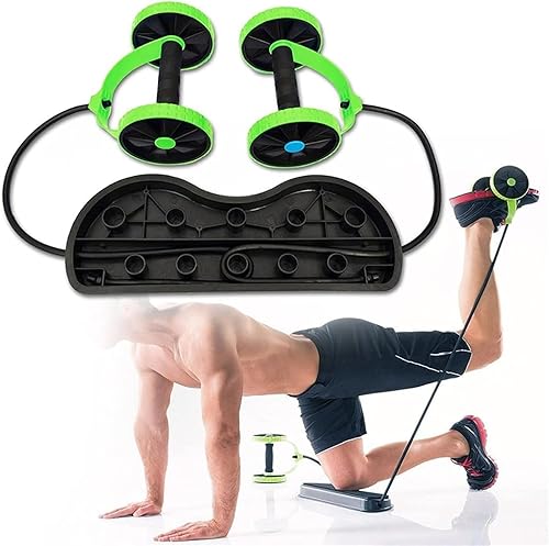 Miniatura 4 de GAENZA Rueda de entrenamiento abdominal para entrenamiento de núcleo, rueda abdominal, rodillo elástico de resistencia abdominal, cuerda de tracción