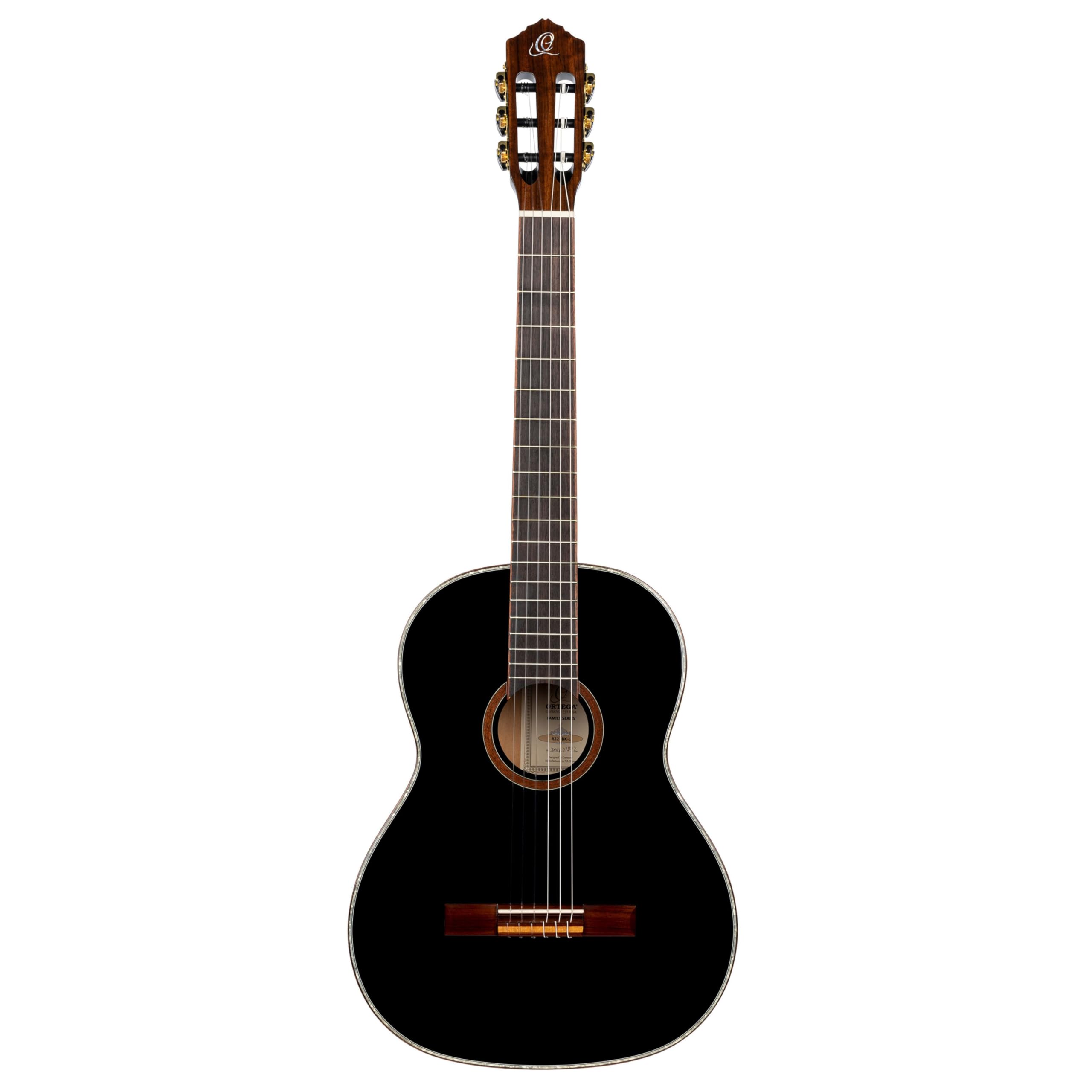 ORTEGA Family Series R221BK-L - Guitarra de concierto 4/4, 6 cuerdas, incluye funda, color negro