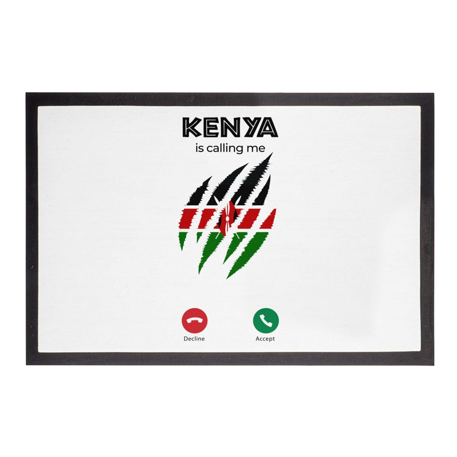 Paillasson Kenya is Calling Me 75x50cm tapis de sol blanc thématique voyage