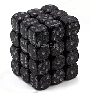 DND Dice Set-Chessex D&D Dice-12mm Speckled Ninja Plastic Polyhedral Dice Set-Dungeons and Dragons Dice Includes 36 Dice â€“ D6