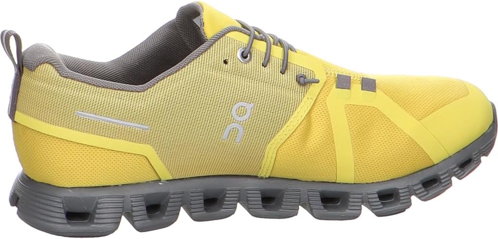 ON Men's Cloud 5 Waterproof Sneakers, Mustard/Rock, 9.5 - Image 2