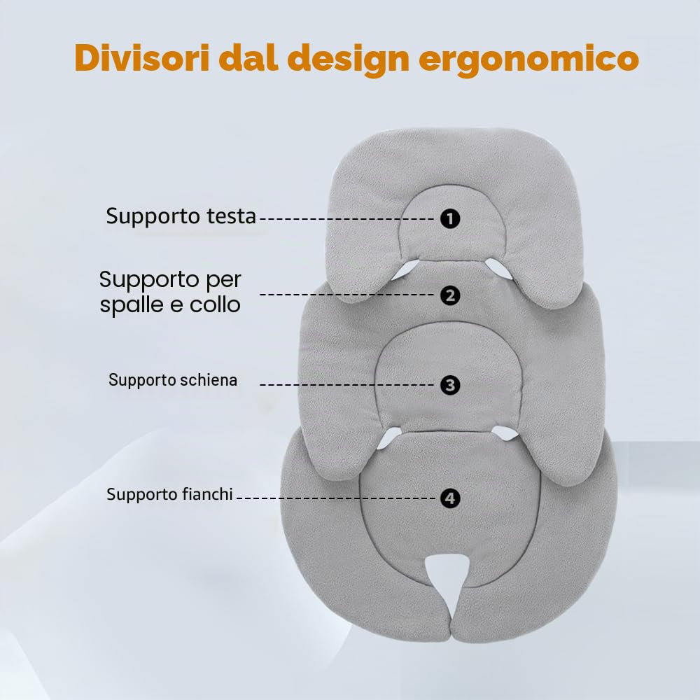 Riduttore Passeggino Universale, Cuscino per Seggiolino Auto, Materassino Passeggino Universale, Traspirante Antisudore, Cuscino Riduttore Passeggino per Passeggino, Seggiolino Auto (Grigio)