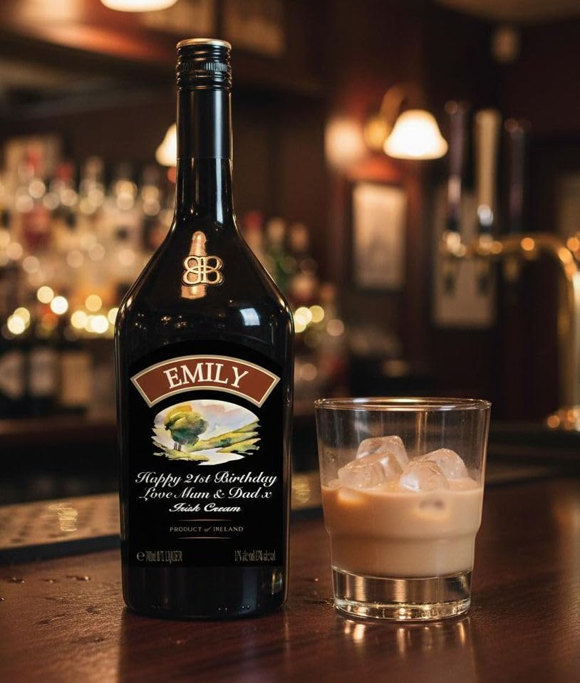 Baileys Personalised Bottle Label/Sticker - Easy to Apply