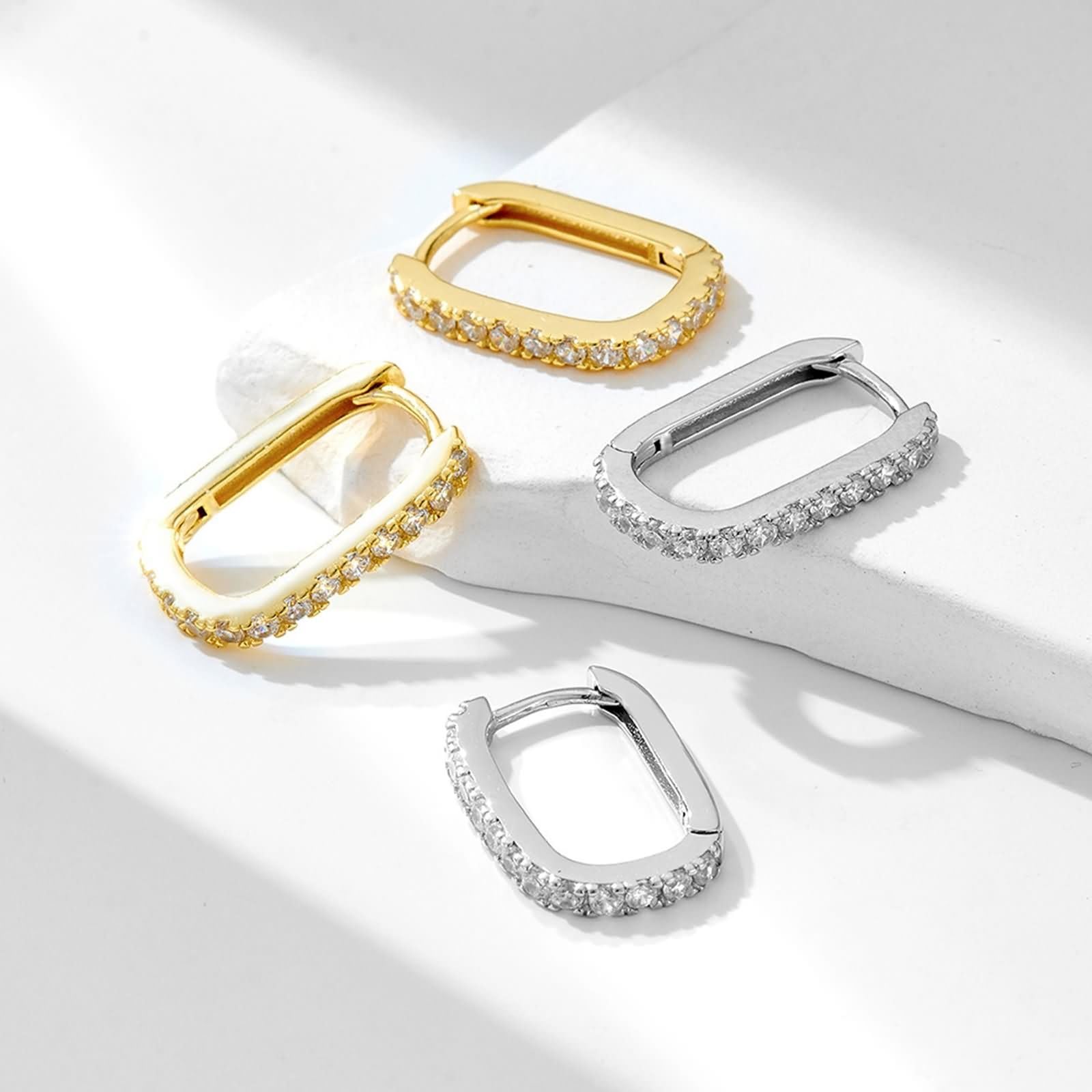 Orecchini Donna a Cerchio 14K 585 Oro Giallo, Orecchino Cerchio Donna Ipoallergenico Design Ovali con Moissanite Rotondi Orecchini Huggie Sposa Matrimonio Leggeri