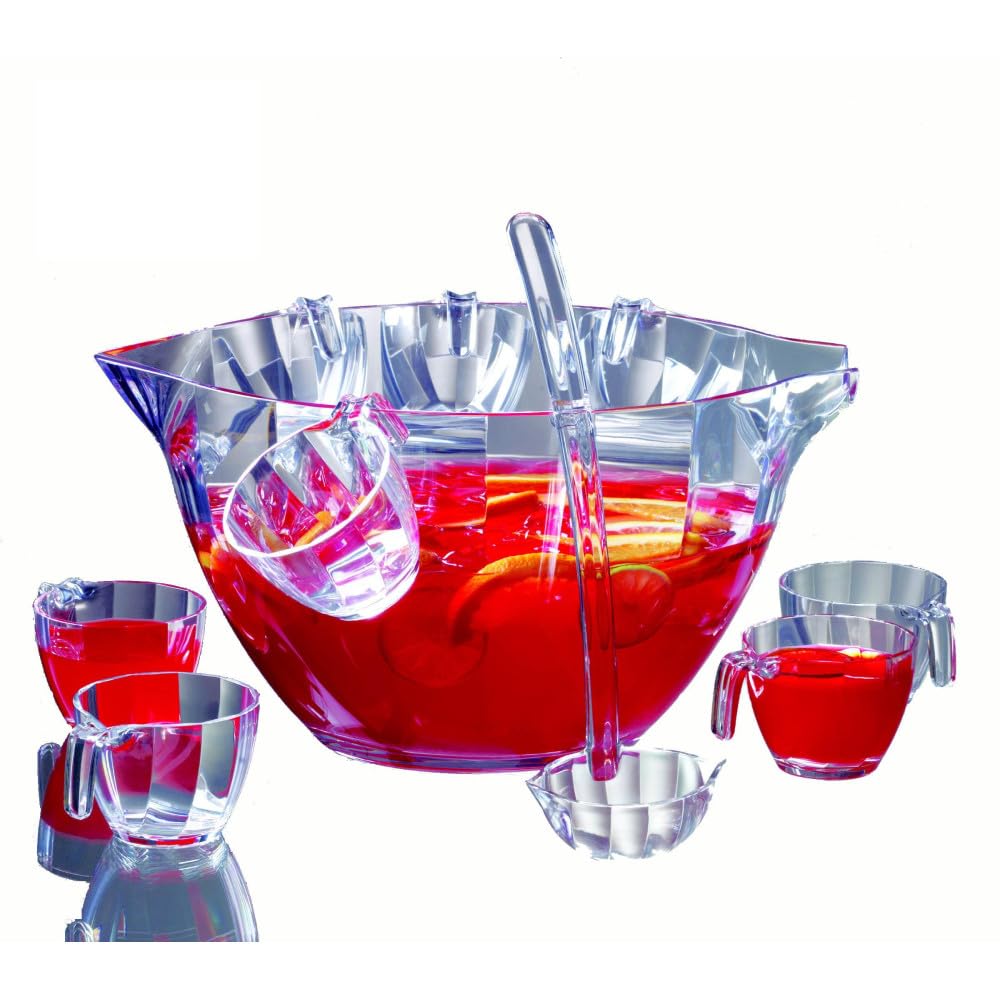 Bol a Punch 7.6l +louche+ 8 Tasses Acrylique