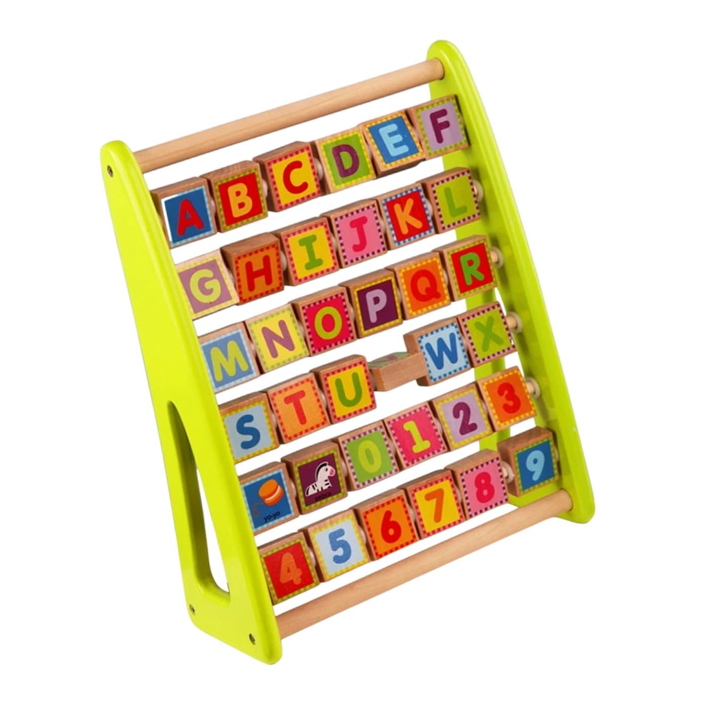 Gioco Educativo in Legno per Tavola Cognitiva Multifunzione con Lettere e Numeri Strumento Montessori per Apprendimento Precoce e Coordinazione Mano-Occhio Resistente e Didattico