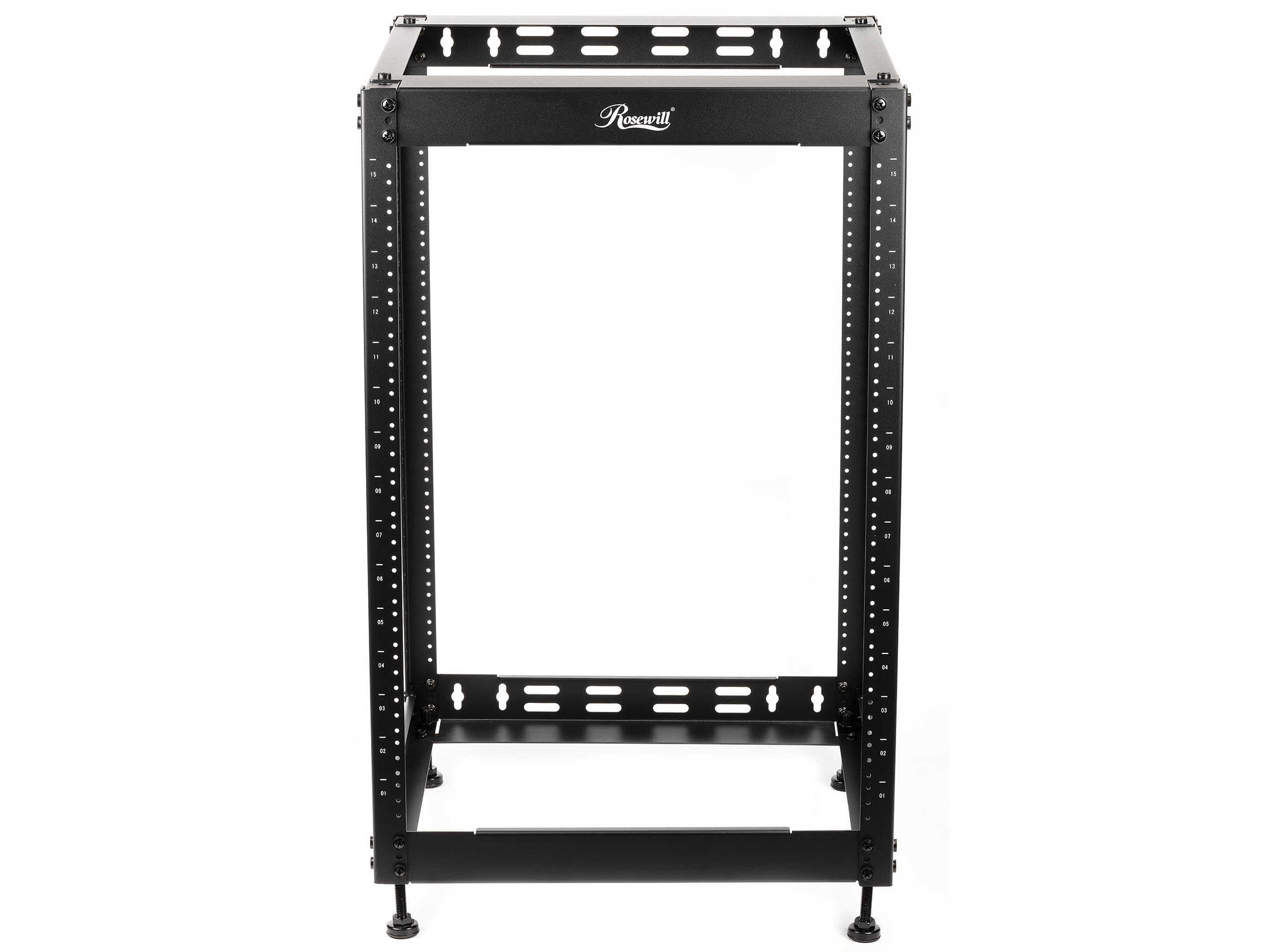 Rosewill 15U Open Frame Network Rack for Servers &amp; AV Gear,Server Rack Floor Standing or Wall Mounted, AV Rack for 19" Networking, Servers and Audio 20 inches Depth