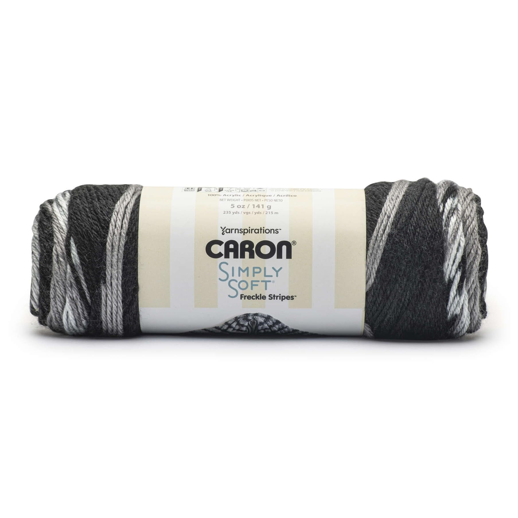 Caron Simply Soft Freckle Stripes 170.1g Stone, 141 g/5.0 oz, 215 m/235 yds