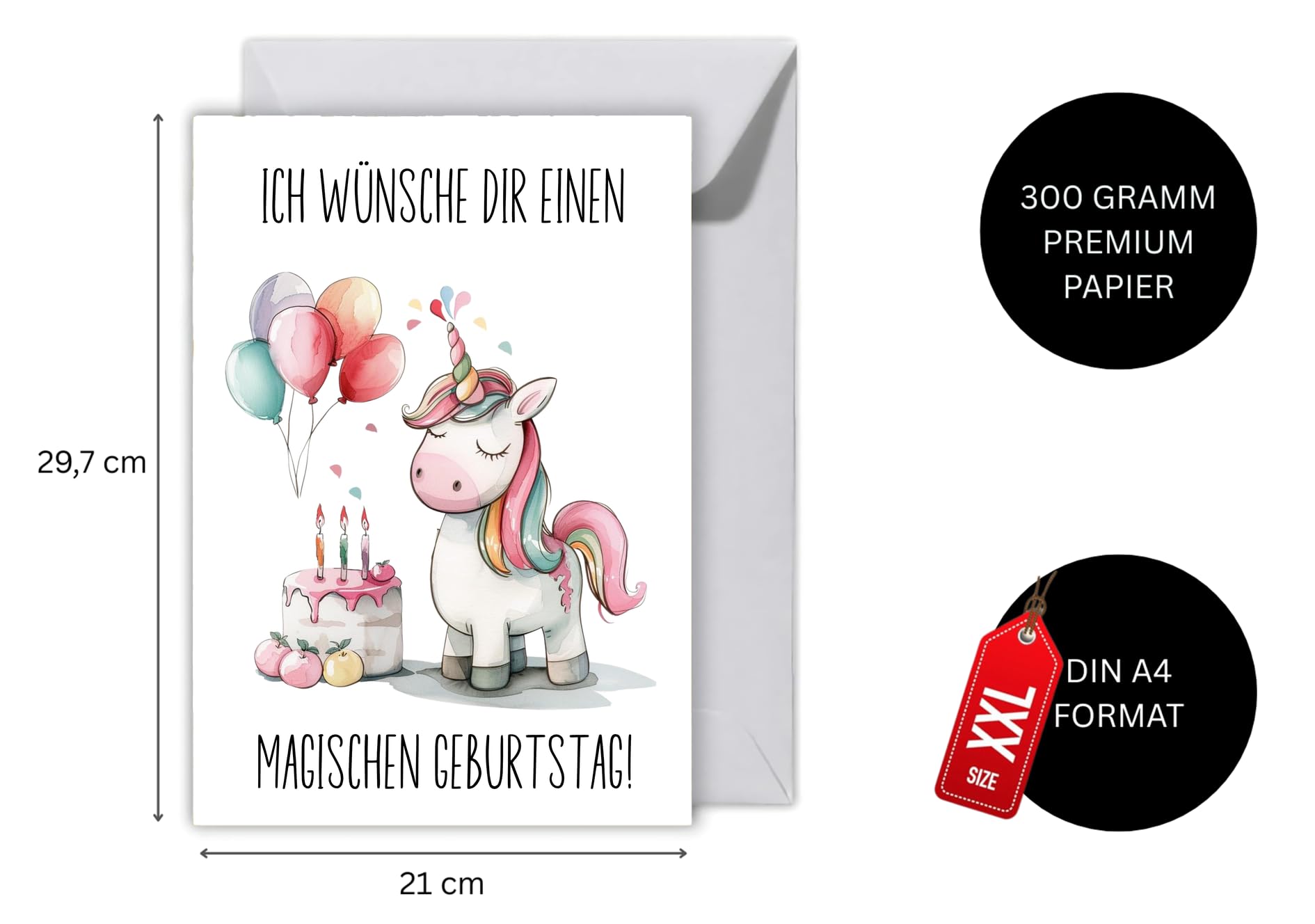 Geburtstagskarte Zum 10. Geburtstag Der Enkelin – Bunte Herzen & Sterne, Folien-Finish, Mit Umschlag (228 X 155 Mm)