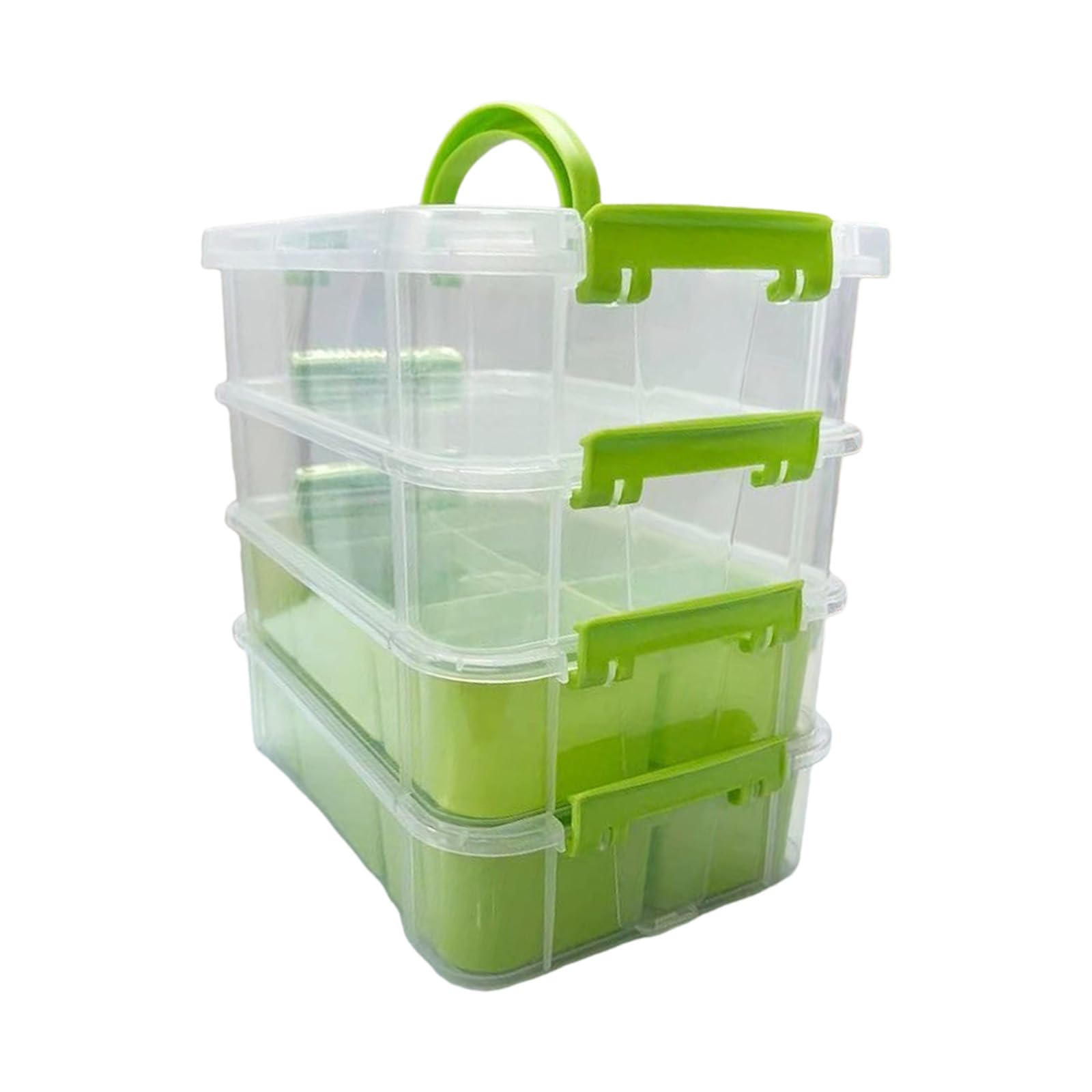 Multiple Drawer Storage Systems for Miniature Parts Organization Clear PP Container Stackable Craft Beads Box Home Use Transparent Drawer Storage with Sections