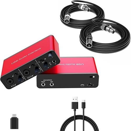 Miniatura 1 de Dacimora's Bundled Products of 2i2 USB Audio Interface and 2-Pack 25ft XLR Microphone Cable