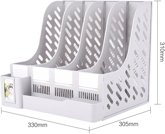 Amazon 大容量 ボックスファイル 収納ボックス 文書整理 組み立て式 オフィス 事務用品 4分類 仕切りラック 収納ケース グレー ボックスファイル 文房具 オフィス用品