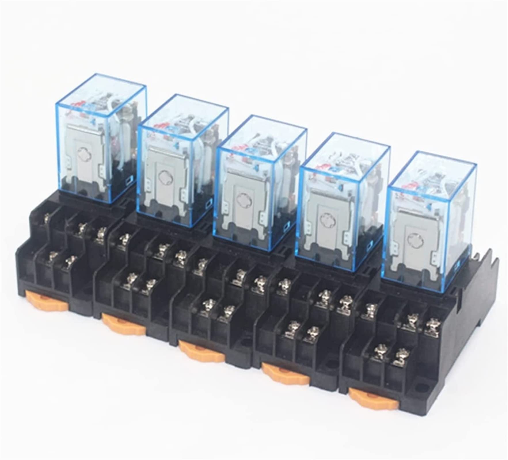 Relè 5set MY3 HH53P MY3NJ Micro Mini Relè di Potenza Bobina 11pin 3NO 3NC Lampada LED 5A AC 110V 220V DC12V 24V con Presa Parti e ricambi (Size : DC24V)