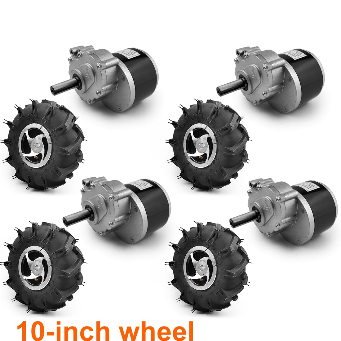 Kit de conversion de moteur pour jardin de verger chariot de tondeuse à gazon électrique L-faster DIY 4WD roue de 10 pouces outils agricoles 1400W (Pas de contrôleur, Vitesse maximale 4 km/h)
