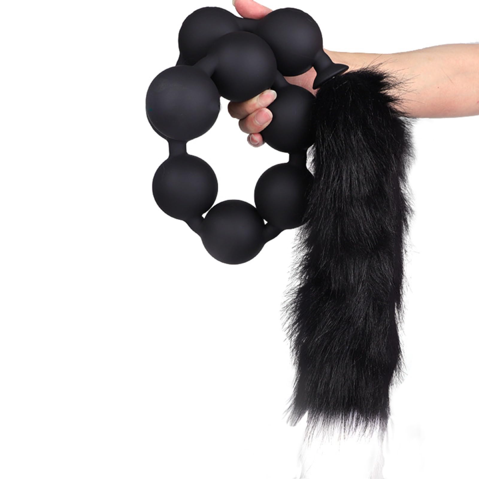 Spina anale Enormi palline anali a 9 sfere Coda anale Butt Plug Palline anali Coda Plug anale Gioca giocattolo del sesso anale