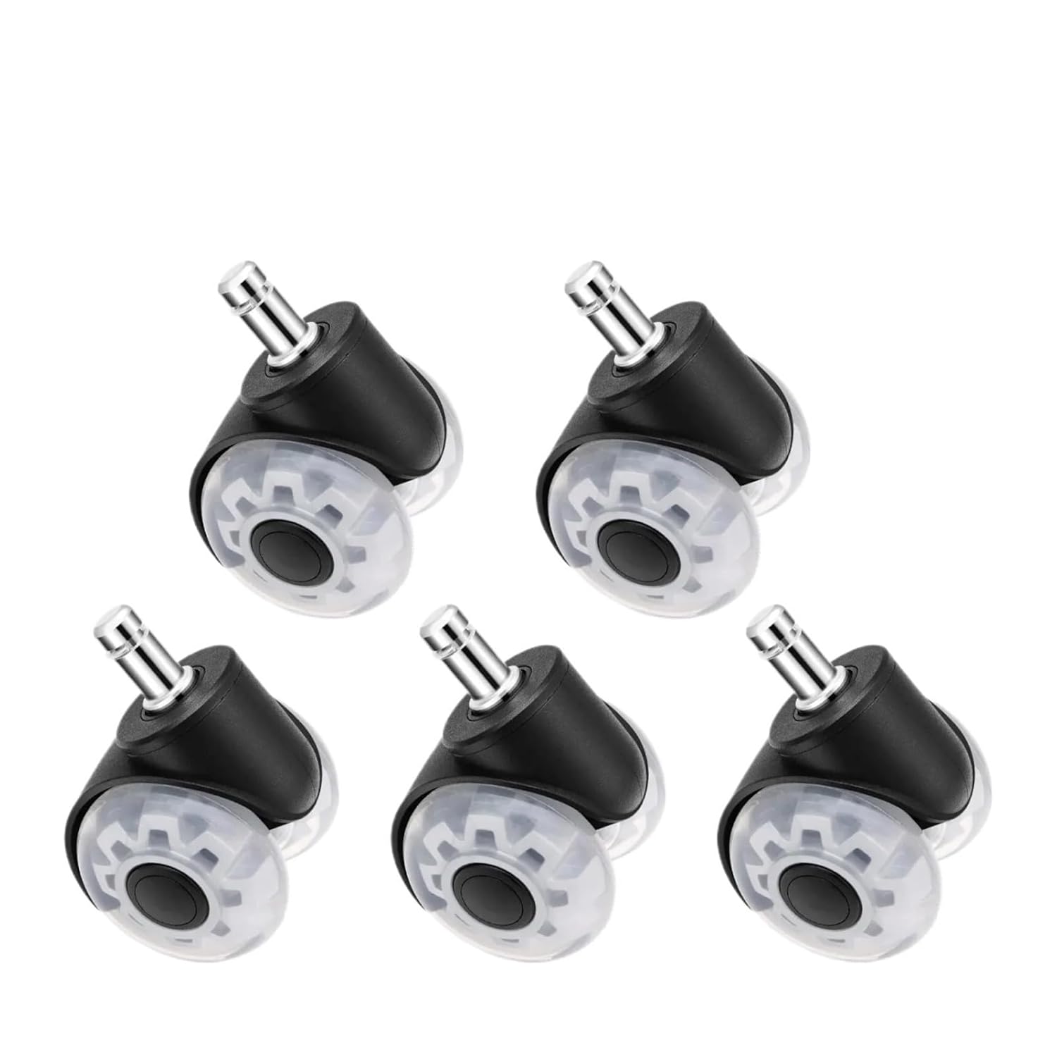 5PCS Universal Mute Wheel Office Chair Caster Swivel Rubber Soft Safe Rollers Furniture Hardware Wheels for Desk