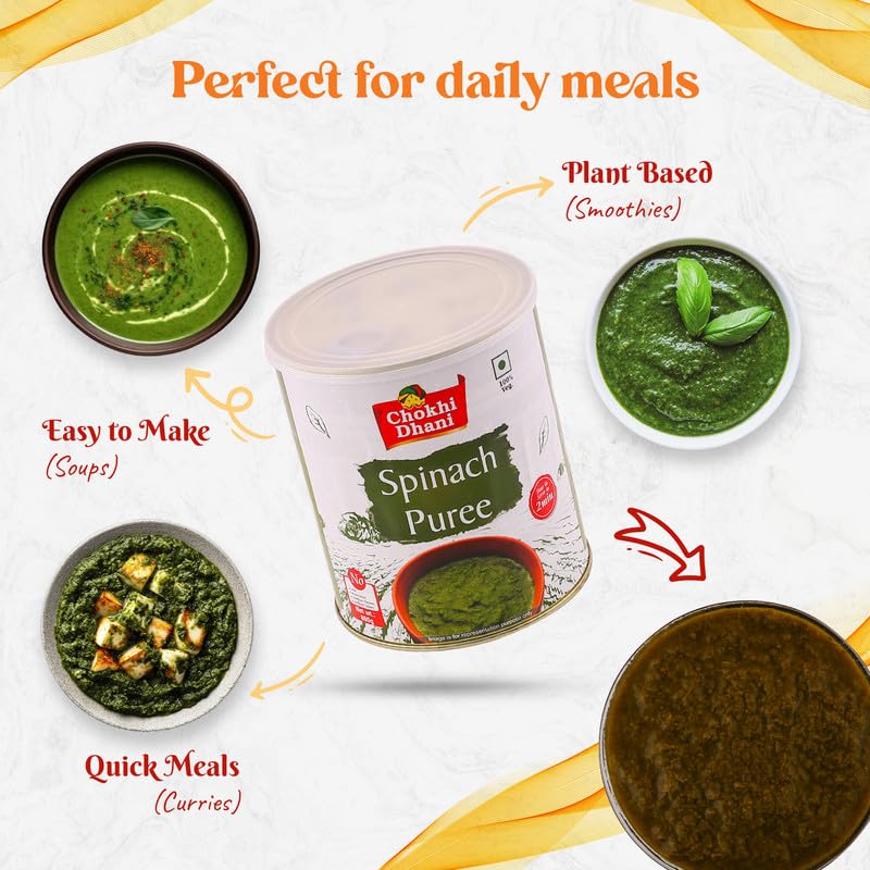 Chokhi Dhani Spinach Puree | Fresh, Thick and Natural - 800g - Image 3 thumbnail