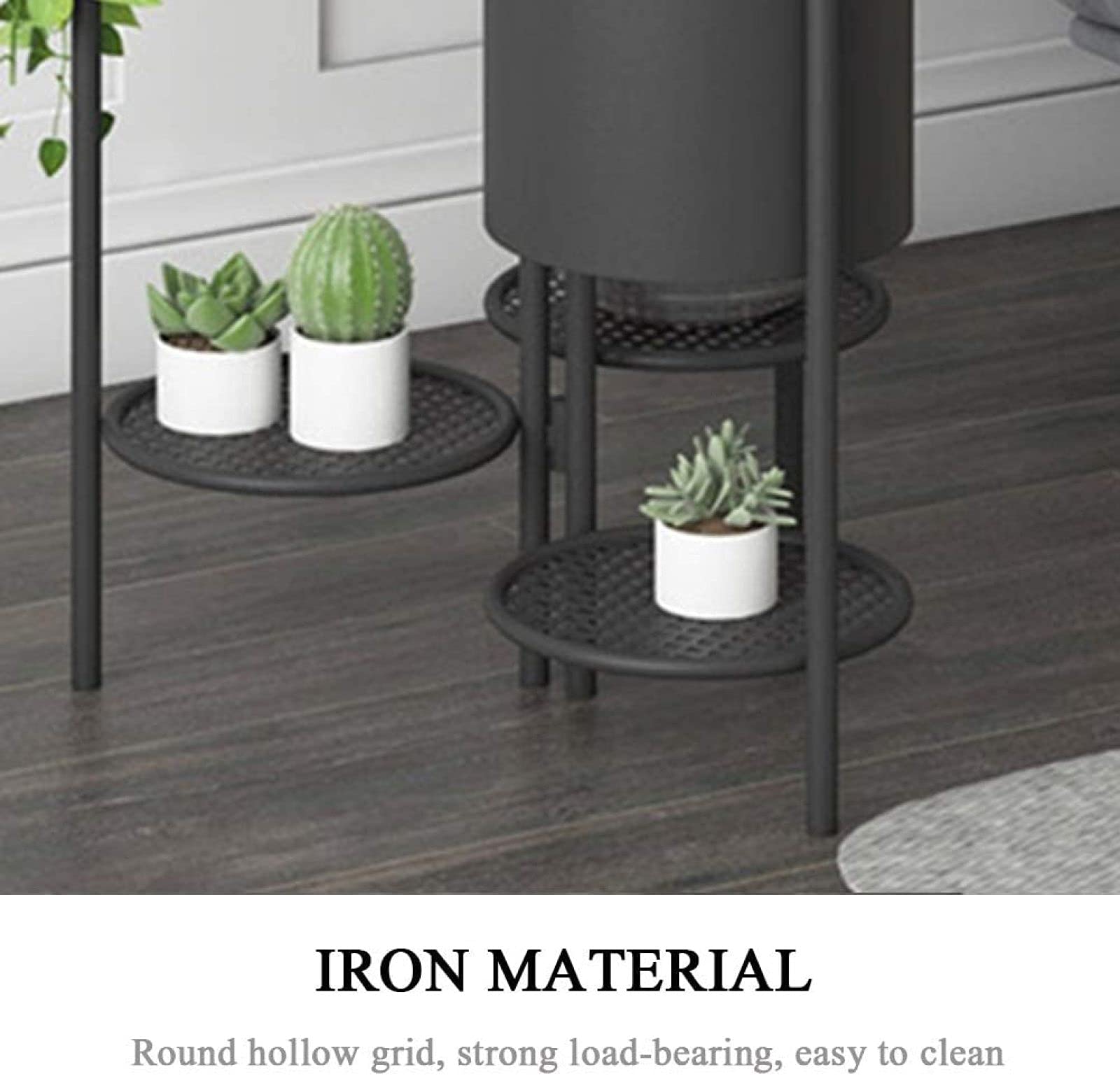 Support pour Plantes d'intérieur, Support pour Plantes en métal à Plusieurs Niveaux, Support pour Plantes en Pot de Fleurs 79,5 x 40 cm Déco, Noir