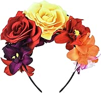 Day of The Dead Headband Costume Rose Flower Crown Mexican Headpiece BC40