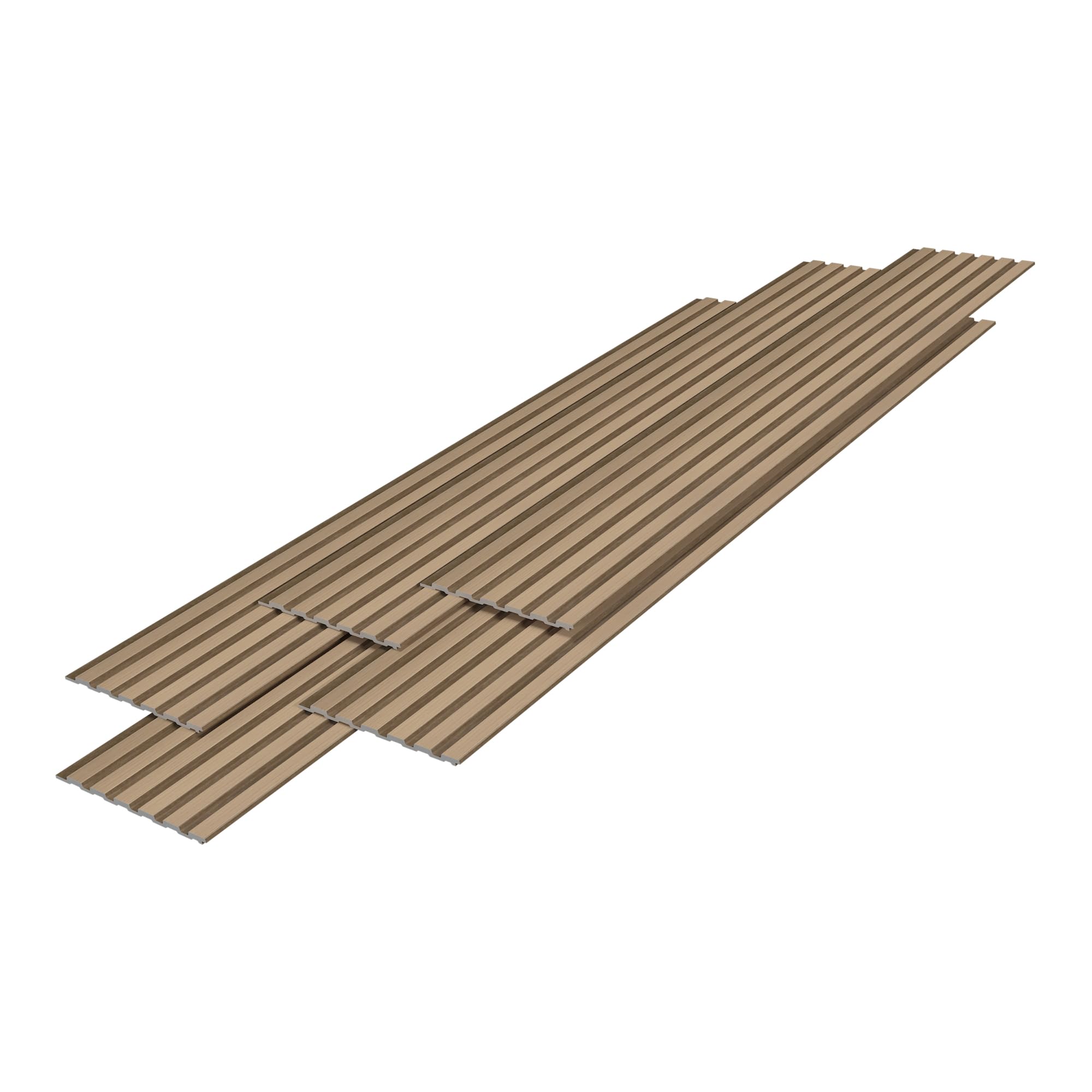 NEU.HOLZ Juego de 10 Paneles Decorativos para Pared Borger Estilo Escandinavo Panel de Pared 3D Set de 10 Paneles de Listones para Salón Dormitorio Poliestireno 195 x 30 x 1,2 cm - Efecto Roble Claro