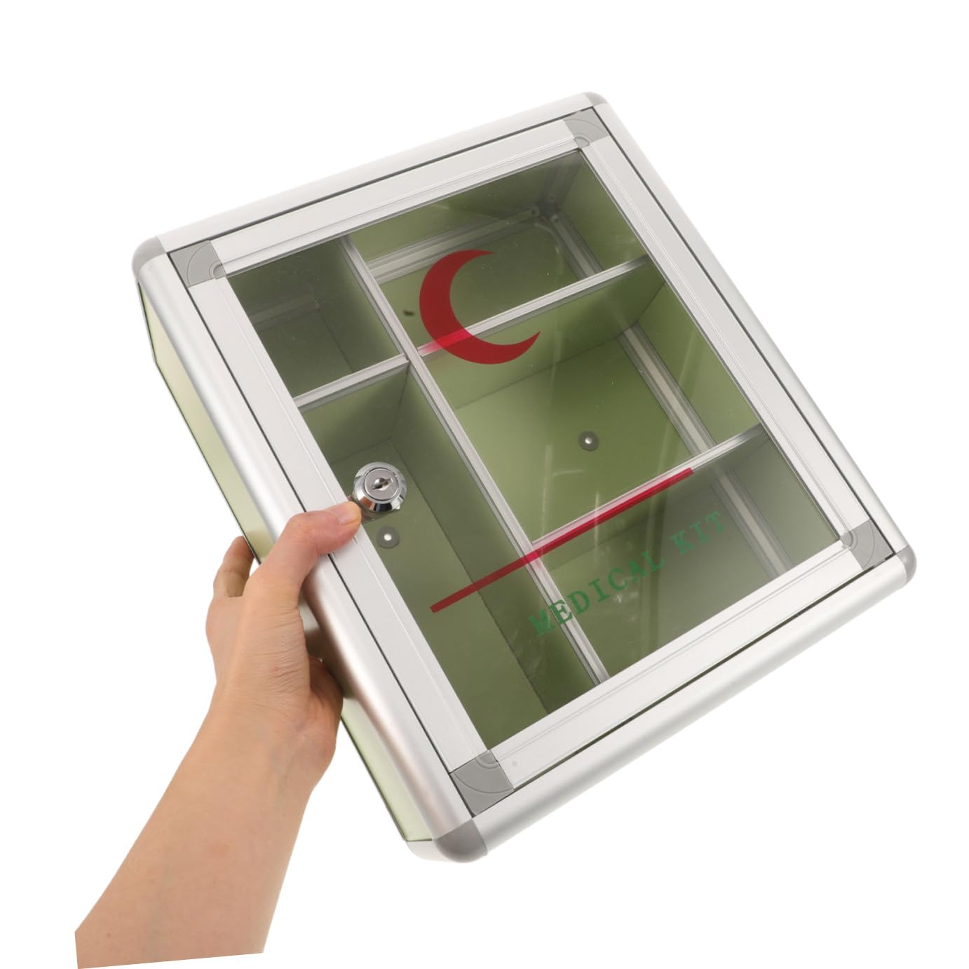 PRETYZOOM Caja De Almacenamiento De con Cerradura Caja De Seguridad para Organizador Hogar Montable La Pared para Kit Primeros Auxilios