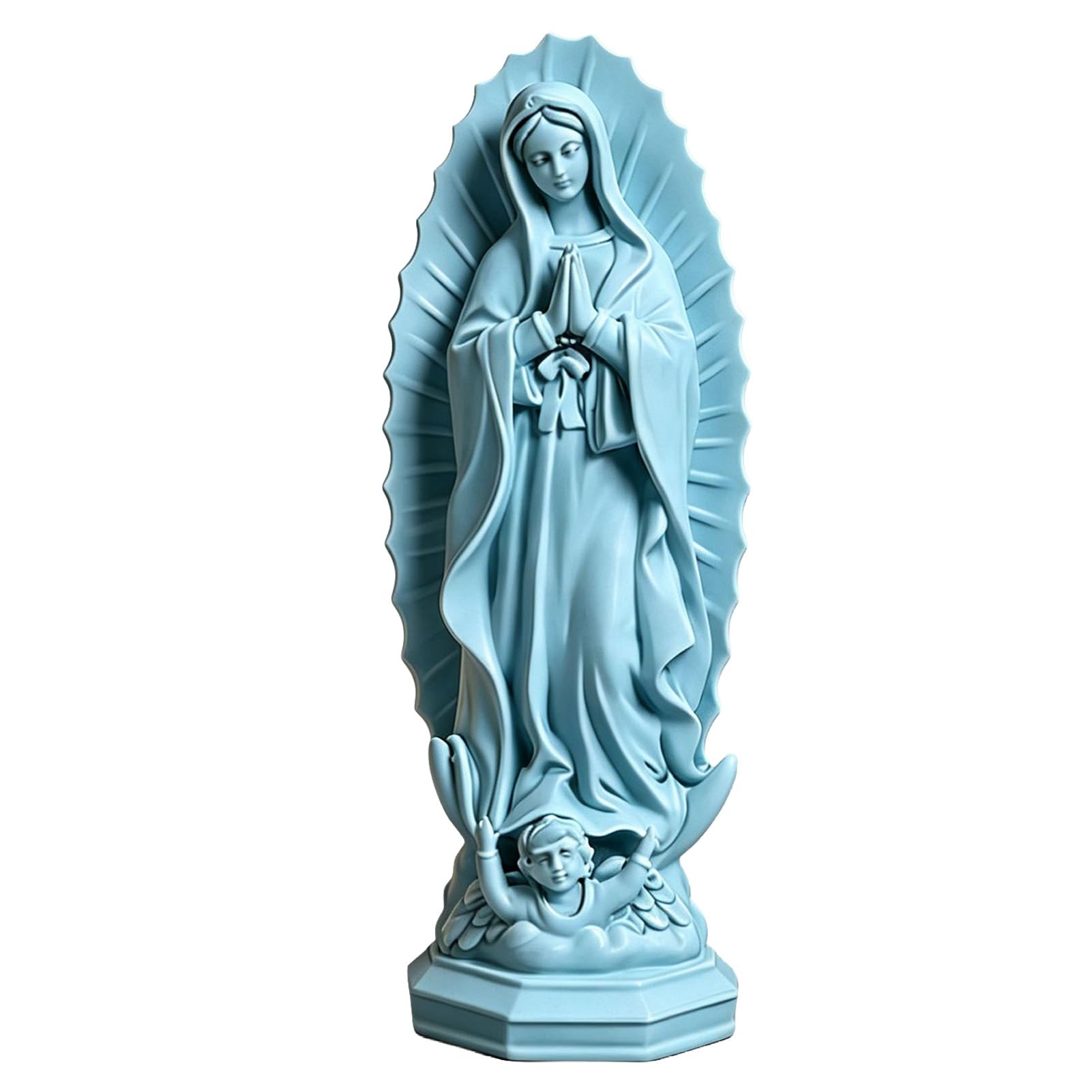matumou Virgin Mary Statue, Religious Resin Sculpture, Blessed Holy Mother Figurine for Catholic Home Desk Decor