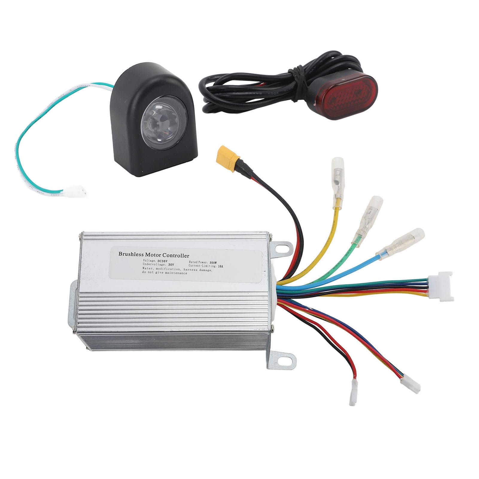 VGEBY Kit Controller Motore Scooter Elettrico, Controller Motore 36V 350W con Display Cruscotto Pollice Acceleratore Leva Freno Faro Fanale Posteriore per Scooter Elettrico