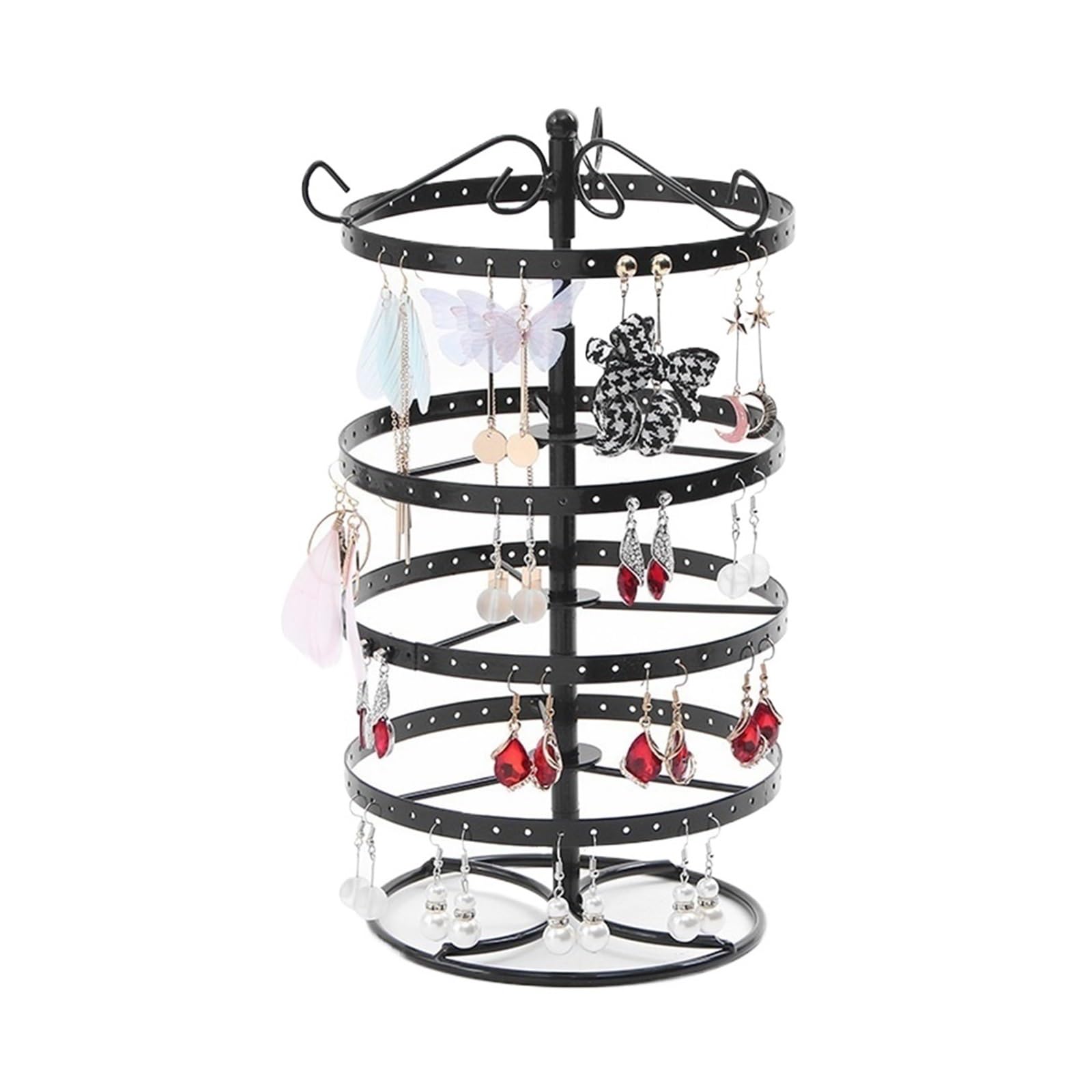 zhangrui1888 Jewelry Stand Metal Rotating Jewelry Organizer Stand for Earrings Necklace Organizer