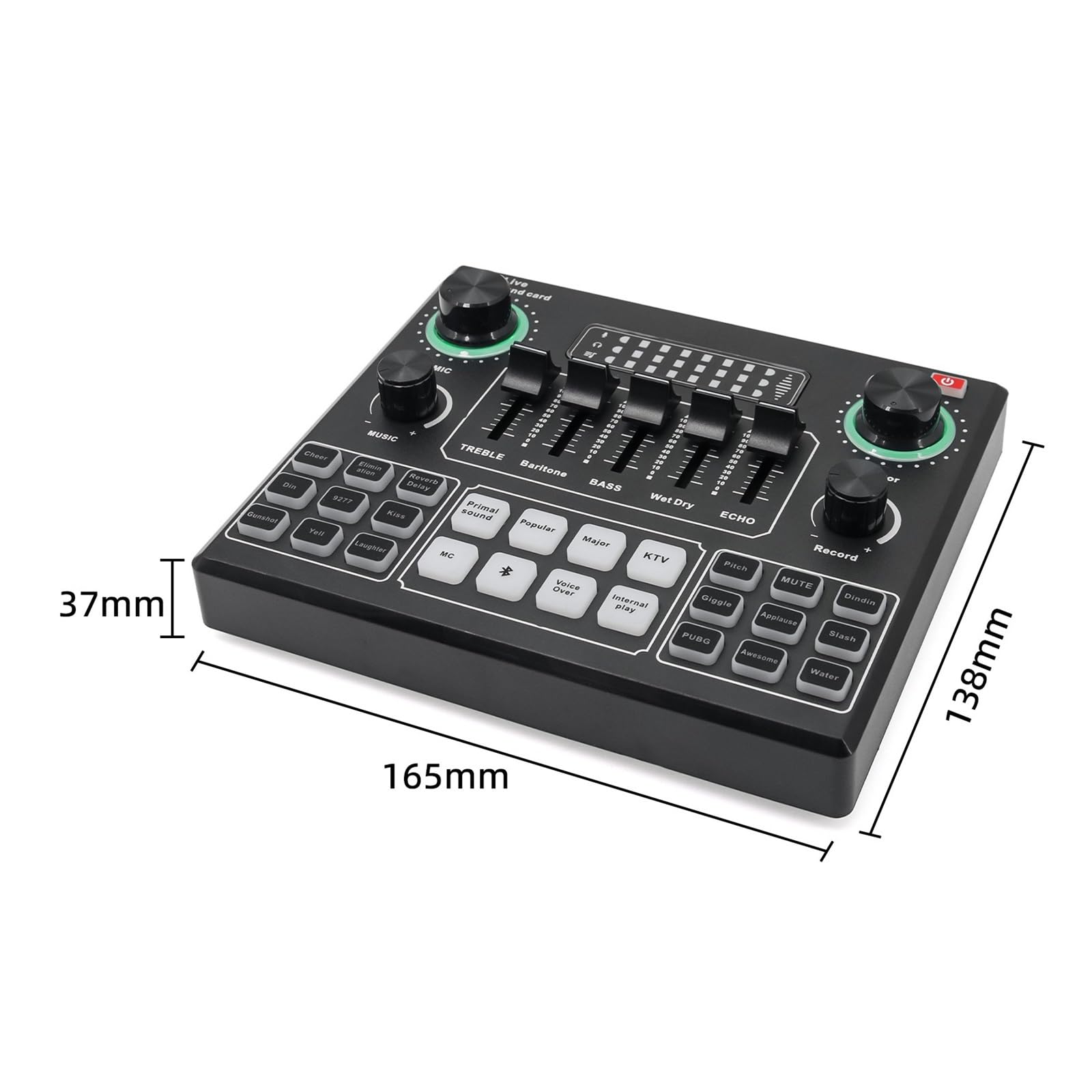 Mezclador de DJ, Tarjeta De Sonido HD, Tarjetas De Sonido En, Mezclador De Audio Externo For Transmisión, Grabación En Casa, KTV, Juego, Música, Canto, PC Y Teléfono, Decks de DJ