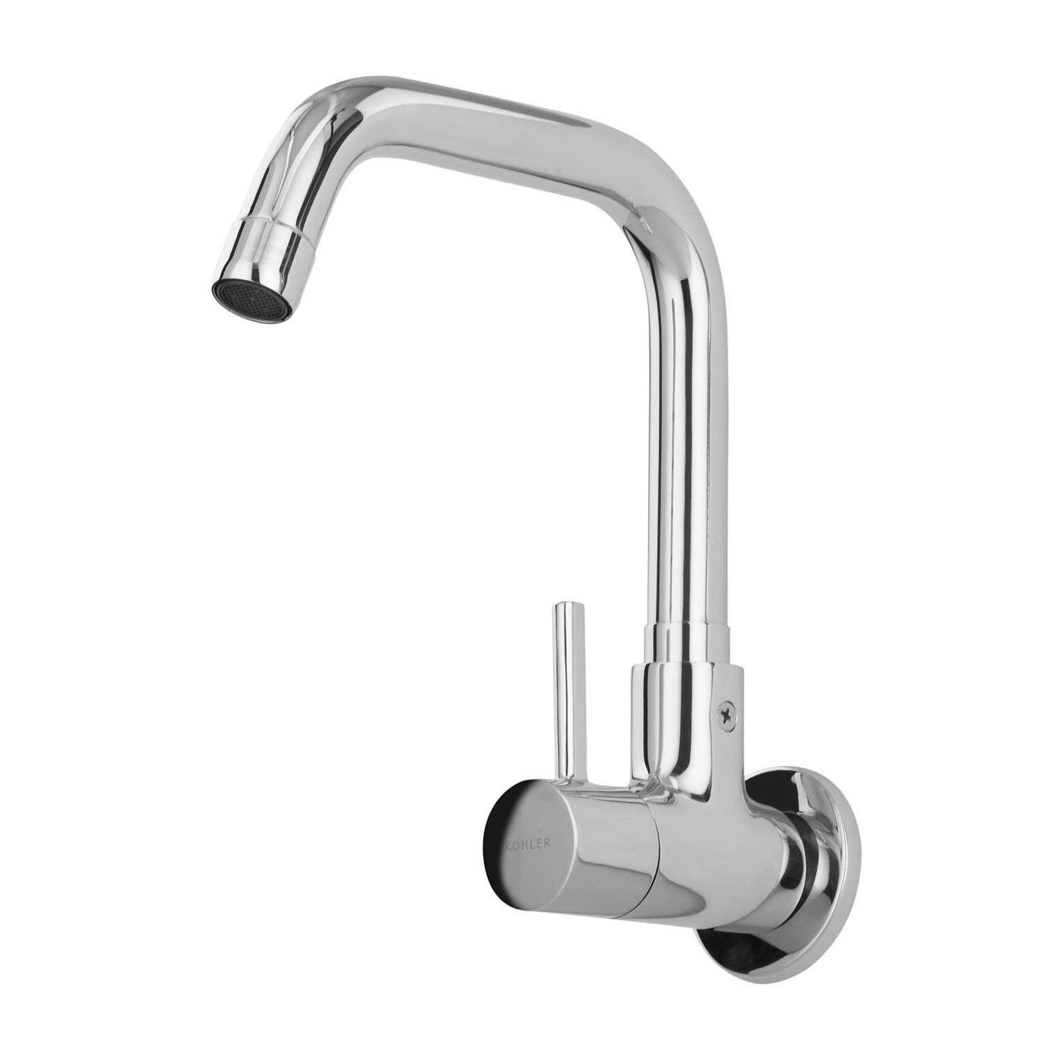 Kohler Brass Chrome Finish Cuff 37314IN-4-CP Single Handle Wall Mounted Premium Kitchen Faucet - Cold Only (Silver) (B06XQ2GJZ1) Amazon Price History, Amazon Price Tracker