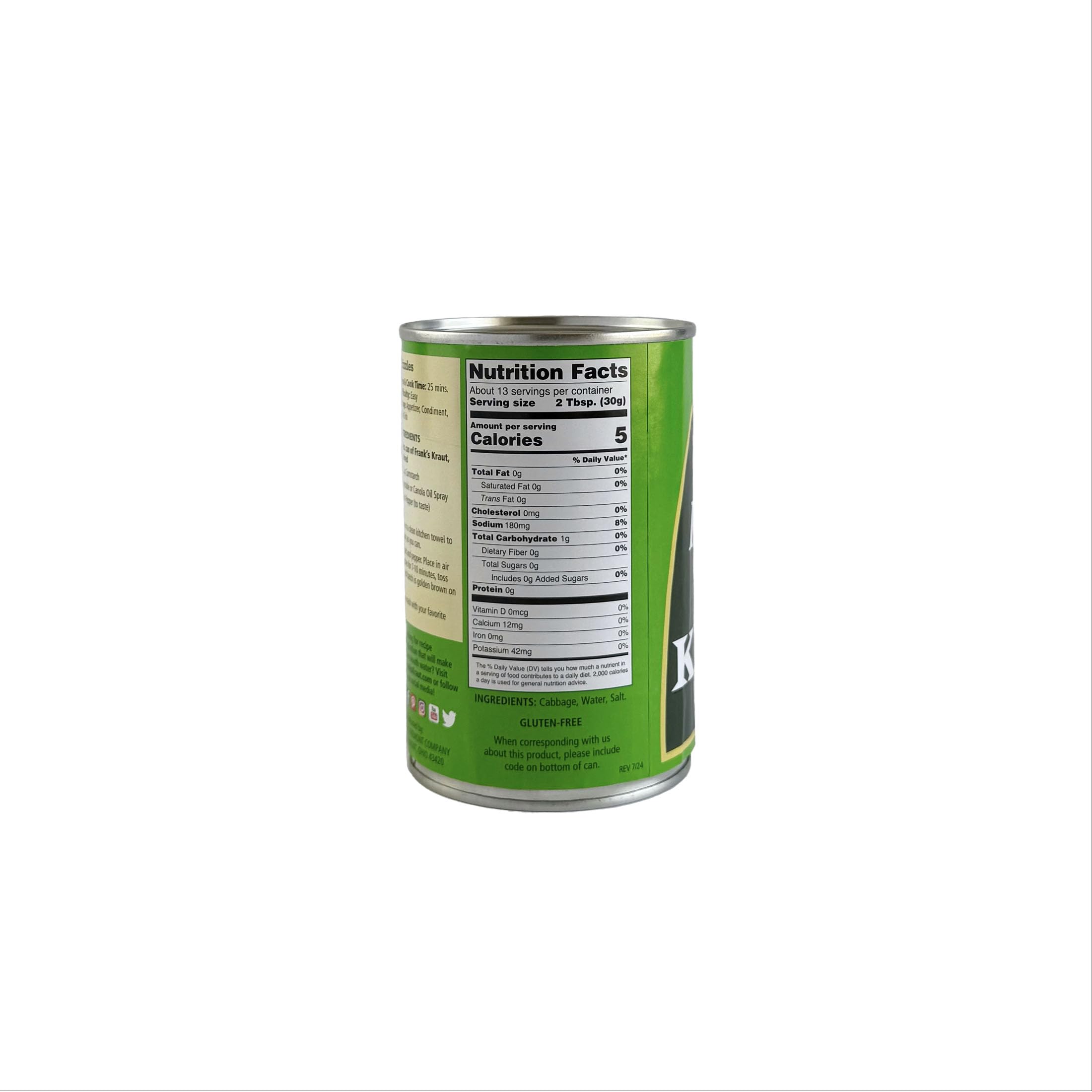 Frank’s Quality Kraut 14oz Cans – Naturally Fermented Sauerkraut | Tangy & Crisp Flavor | Gluten-Free, Vegan | Perfect for Hot Dogs, Brats, Reubens & Recipes