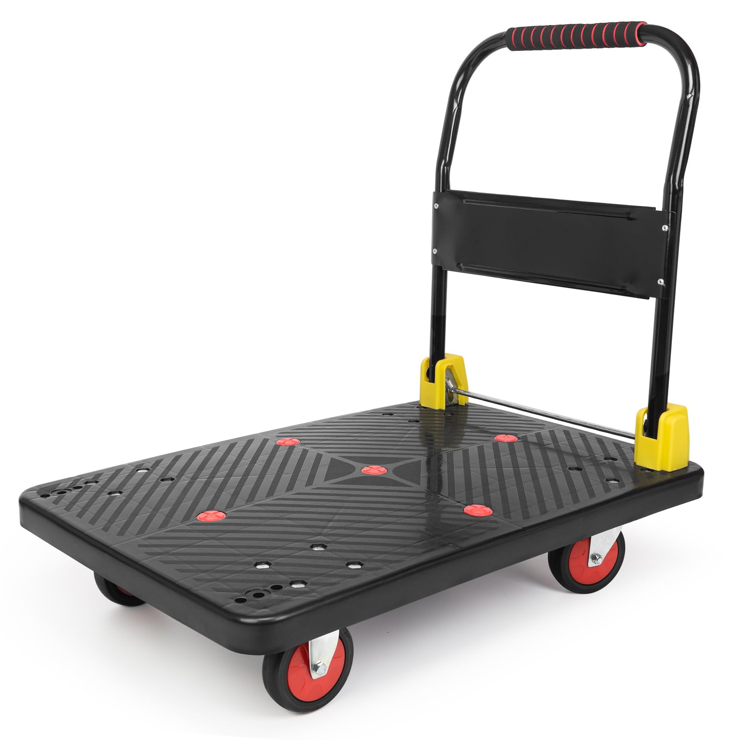 Carrello resistente con piattaforma di 400 kg con 2 corde elastiche con ganci, carrello multiuso multiuso – pieghevole versatile