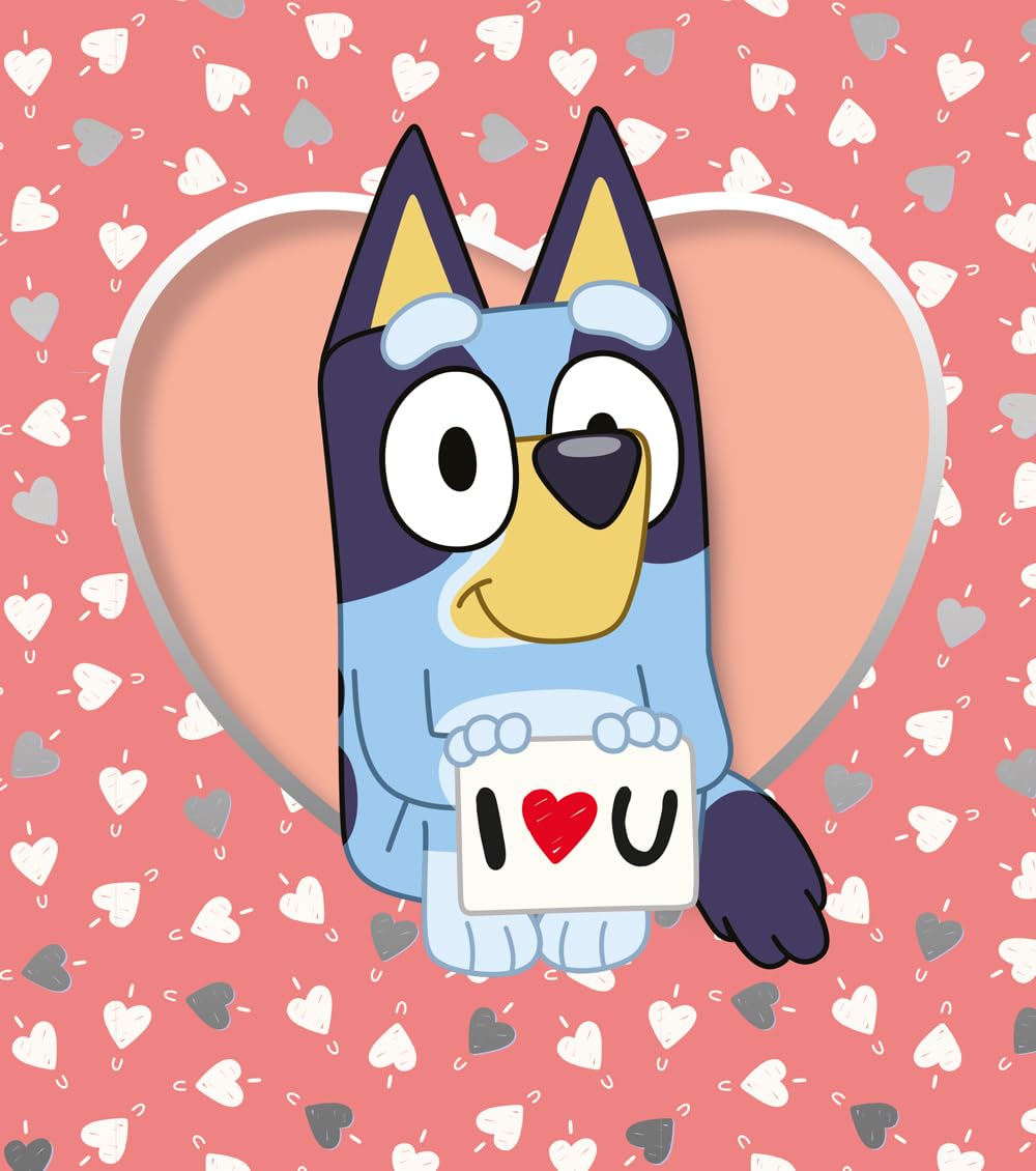 Bluey Father's Day Card 'I Love You' Happy Fathers Day Daddy, Grandad, Pappa, Grandparent