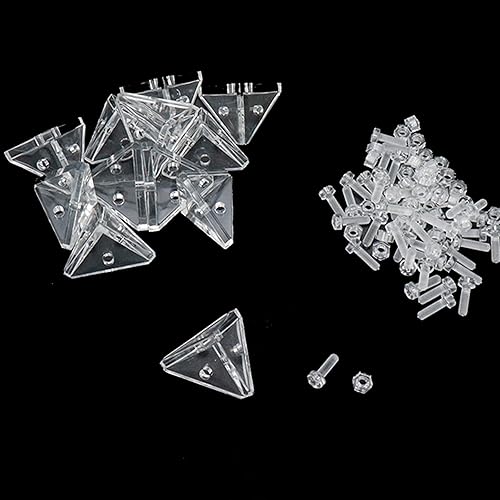 Soportes de esquina de acrílico para gabinete, soporte de esquina, soporte para juntas triangulares, 12 unidades