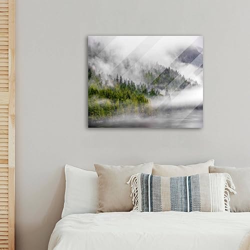 Miniatura 10 de Arte de pared de vidrio acrílico templado, arco de mesa de amanecer moderno acrílico ilustraciones impresión decorativa para sala de estar,