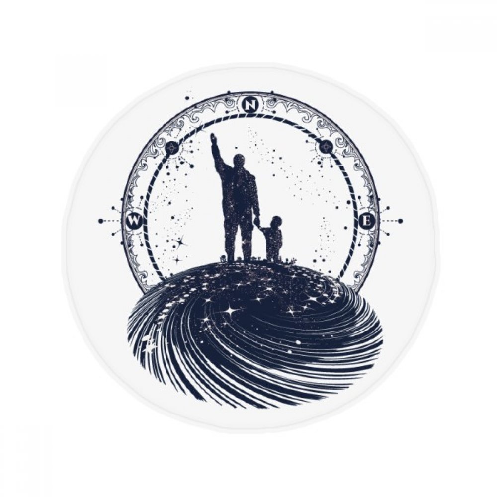 Tapis ronde salle de bain 50x50cm géométrie étoiles DIYthinker antidérapant