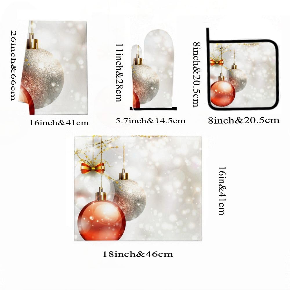 Set di 9 decorazioni natalizie lucide e accessori per la cucina